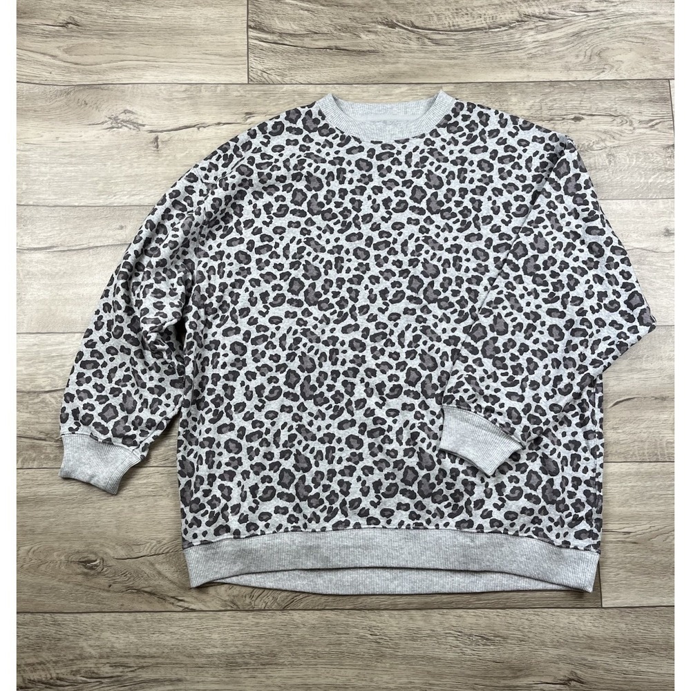American Eagle Sweatshirt Small Ahh-mazingly Soft Jegging Fit Relaxed Leopard - Picture 13 of 13